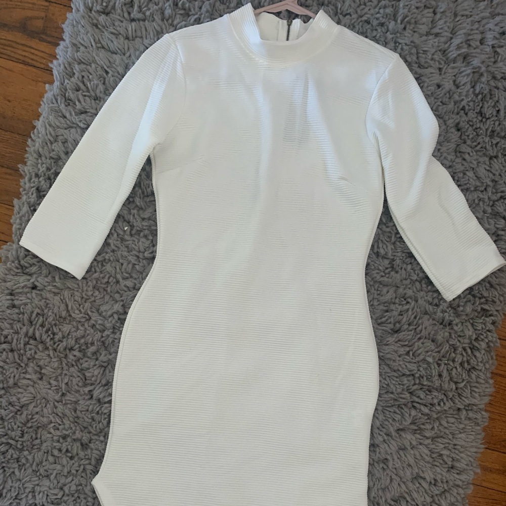 White ribbed dress